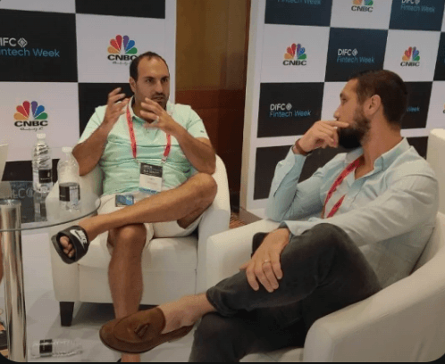 JamesG Show on stage at a global blockchain conference
